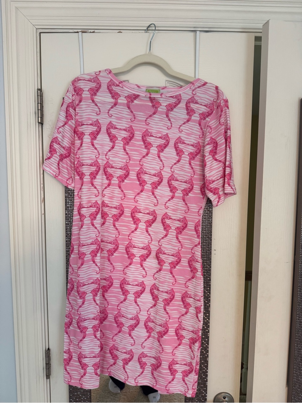 Addie Addison Pink Seahorse Print Shift Dress